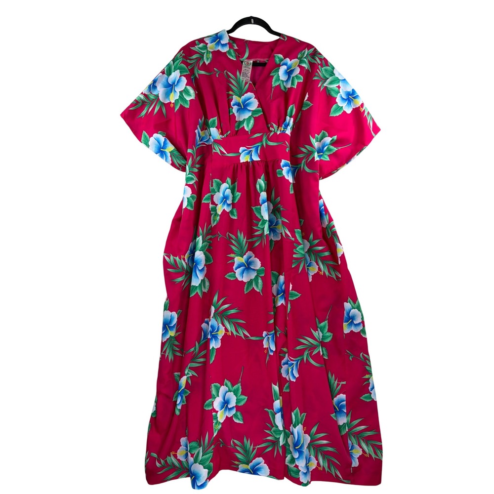 Royal Creations Muumuu Dress Women One Size Pink Floral Excellent Made in Hawaii